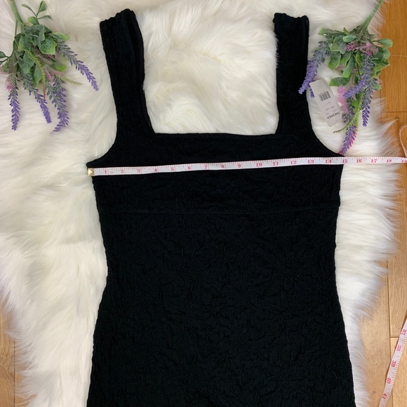 Free People Floral Pucker Black Bodycon Dress NWT - Picture 7 of 8